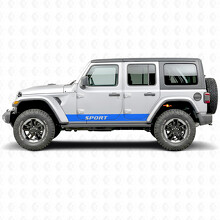 Calcomanía de vinilo con franjas rectas y letras deportivas para Jeep Wrangler 2018-2027_3