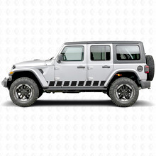 Calcomanía de vinilo lateral con franjas de estilo bloque para Jeep Wrangler 2018-2027_2