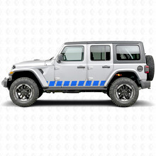 Calcomanía de vinilo lateral con franjas de estilo bloque para Jeep Wrangler 2018-2027_3