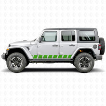 Calcomanía de vinilo lateral con franjas de estilo bloque para Jeep Wrangler 2018-2027_4