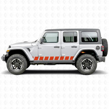Calcomanía de vinilo lateral con franjas de estilo bloque para Jeep Wrangler 2018-2027_5