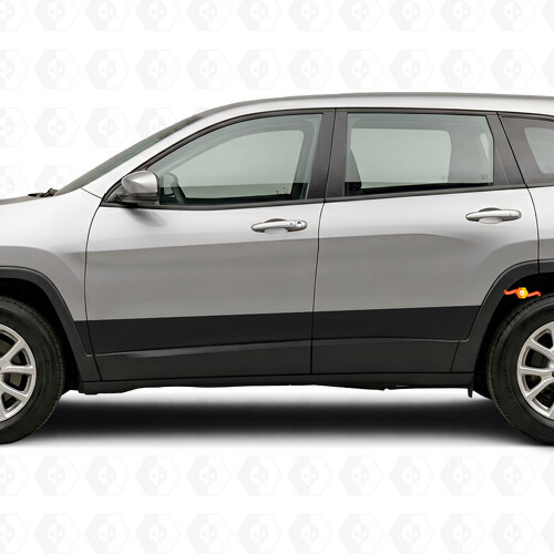 Pegatina de vinilo lateral con rayas rectas para Jeep Cherokee 2014-2023