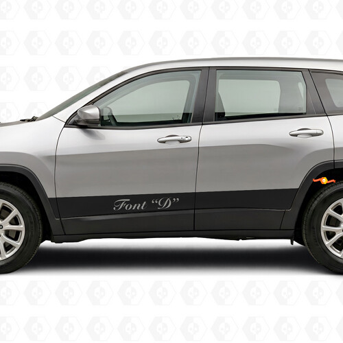 Pegatina adhesiva de vinilo lateral de rayas rectas personalizadas para Jeep Cherokee 2014-2023
