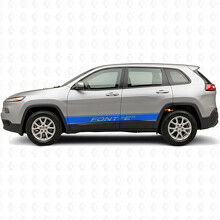 Calcomanía de vinilo lateral con rayas y contorno de texto personalizado para Jeep Cherokee 2014-2023_3