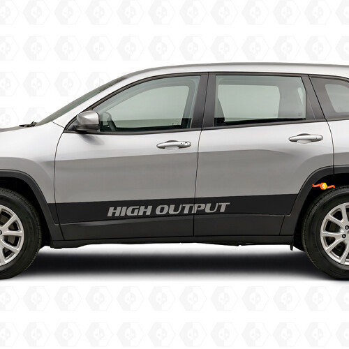 Calcomanía de vinilo lateral de rayas rectas de alta potencia para Jeep Cherokee 2014-2023