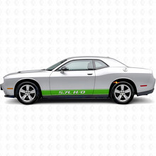 5.7L H/O Rayas de contorno Pegatina de vinilo para paneles laterales para Dodge Challenger_3
