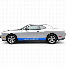 Vinilo lateral de rayas rectas de alta potencia para Dodge Challenger_2