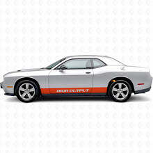 Vinilo lateral de rayas rectas de alta potencia para Dodge Challenger_4