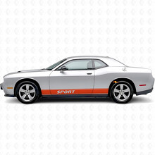 Vinilo adhesivo de franjas laterales estilo deportivo para Dodge Challenger_4