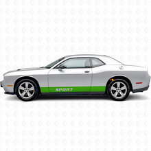 Pegatina adhesiva lateral de vinilo con rayas deportivas rectas para Dodge Challenger_3