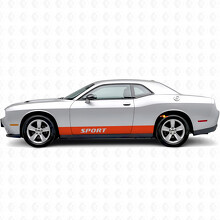 Pegatina adhesiva lateral de vinilo con rayas deportivas rectas para Dodge Challenger_4