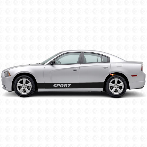 Calcomanía de vinilo lateral con rayas deportivas rectas para Dodge Charger 2011-2014