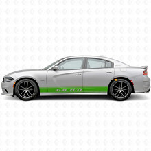 Pegatina adhesiva de vinilo lateral con franjas del contorno H/O 6.1L para Dodge Charger 2015-2026_3