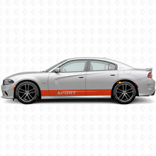 Calcomanía de vinilo lateral con franjas rectas deportivas para Dodge Charger 2015-2026_4
