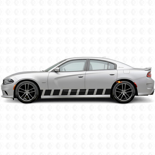 Calcomanía adhesiva lateral de vinilo con franjas estilo bloque para Dodge Charger 2015-2026