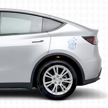 Adhesivo de vinilo lateral para robot de carga para Tesla Model Y_2