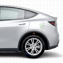 Adhesivo de vinilo lateral para robot de carga para Tesla Model Y_3