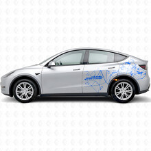 Pegatina adhesiva de vinilo lateral estilo triángulo Future In Motion para Tesla Model Y_2