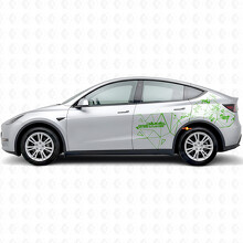 Pegatina adhesiva de vinilo lateral estilo triángulo Future In Motion para Tesla Model Y_3