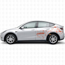 Pegatina adhesiva de vinilo lateral estilo triángulo Future In Motion para Tesla Model Y_4