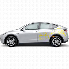 Pegatina adhesiva de vinilo lateral estilo triángulo Future In Motion para Tesla Model Y_5