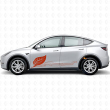 Pegatina de vinilo estilo circuito de energía verde para la puerta lateral del Tesla Model Y_4