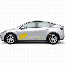 Pegatina de vinilo estilo circuito de energía verde para la puerta lateral del Tesla Model Y_5