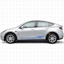 Completamente cargado en estilo electro adhesivo vinilo para la puerta lateral para Tesla Model Y_2