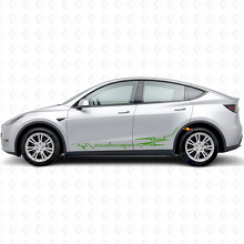 Completamente cargado en estilo electro adhesivo vinilo para la puerta lateral para Tesla Model Y_3