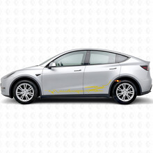 Completamente cargado en estilo electro adhesivo vinilo para la puerta lateral para Tesla Model Y_5