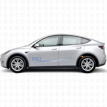 Coordenadas de Kiev y línea de ruta Vinilo adhesivo para la puerta lateral para Tesla Model Y_2