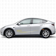 Coordenadas de Kiev y línea de ruta Vinilo adhesivo para la puerta lateral para Tesla Model Y_5