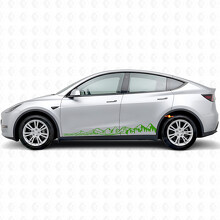 Conduce en Silencio Ve Lejos Estilo Montañas Vinilo Lateral Pegatina para Tesla Model Y_3
