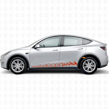 Conduce en Silencio Ve Lejos Estilo Montañas Vinilo Lateral Pegatina para Tesla Model Y_4