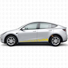Conduce en Silencio Ve Lejos Estilo Montañas Vinilo Lateral Pegatina para Tesla Model Y_5