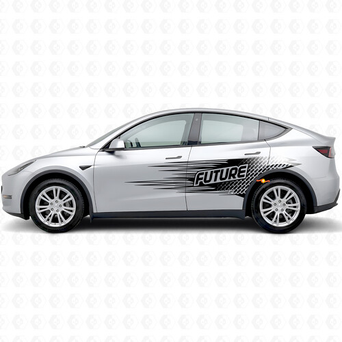Calcomanía lateral de vinilo con la inscripción "Future" estilo electro para Tesla Model Y
