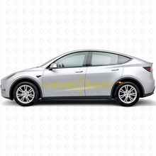 Calcomanía vinilo lateral con adorno ucraniano en estilo techno para Tesla Model Y_5