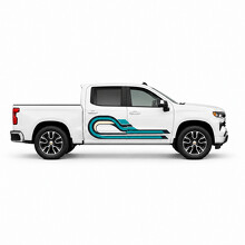 Calcomanía adhesiva de vinilo para puerta lateral del bucle geométrico del circuito de marea para Chevrolet Silverado T1XX 2018-2026_2