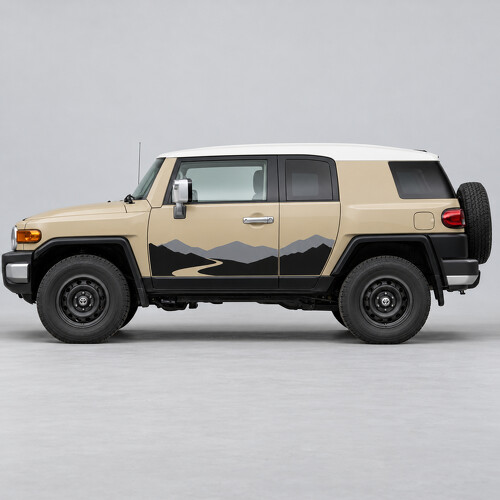 Calcomanía de vinilo para puerta lateral de montaña Alpine Pass para Toyota FJ Cruiser