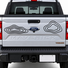 Vinilo adhesivo para portón trasero con relieve topográfico de islas Contour para Ford Maverick 2023_2