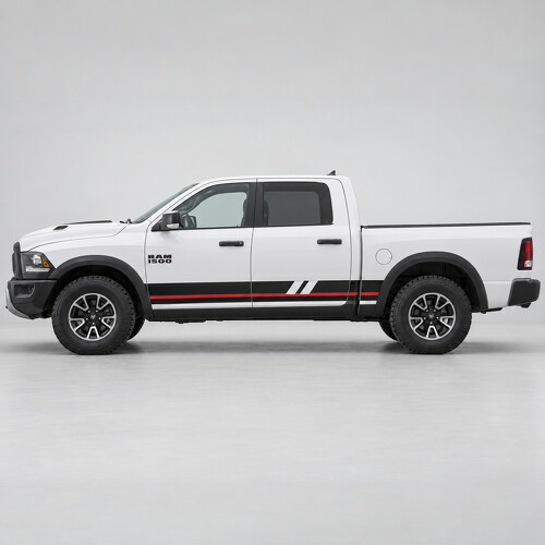 Calcomanía adhesiva de vinilo lateral con ranuras diagonales para RAM 1500 Rebel 2016_1
