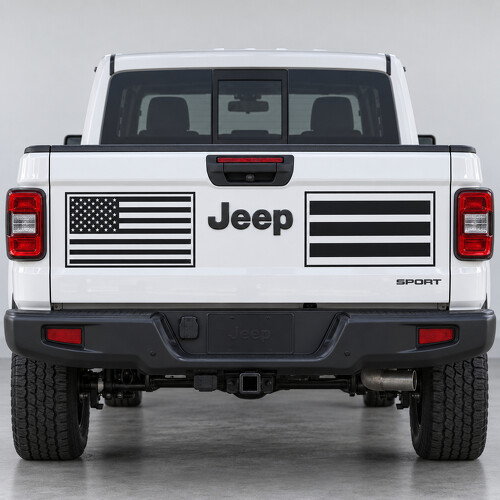 Calcomanía adhesiva de vinilo para portón trasero con bandera enmarcada para Jeep Gladiator 2023_1