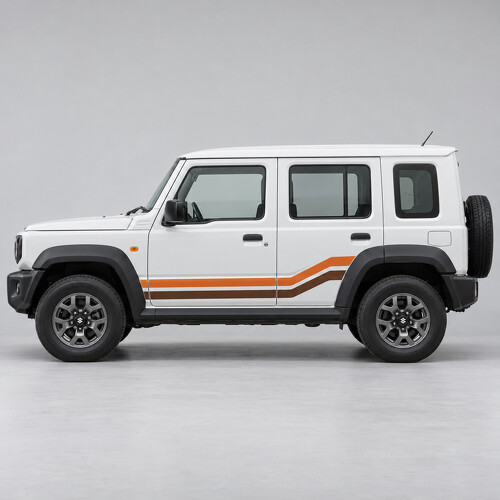 Kit de vinilos laterales doble diagonal para Maruti Suzuki Jimny Alpha cinco puertas 2023_1