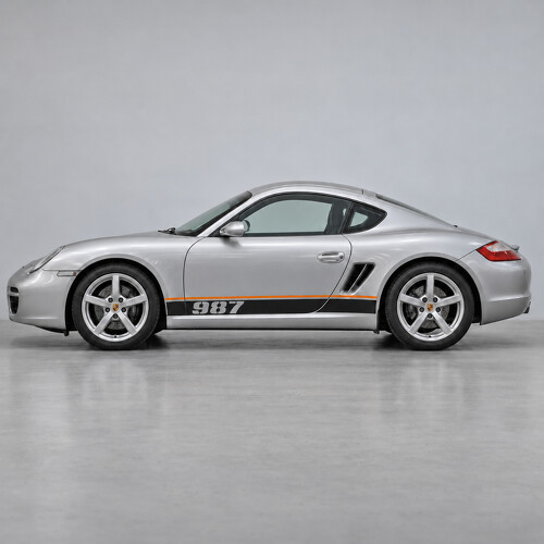 Kit de vinilo adhesivo lateral 987 Stencil Lane para Porsche Cayman 987 Coupé 2006_1