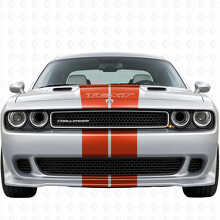 Juego completo de vinilo con rayas dobles y texto personalizado para Dodge Challenger 2008-2014_4