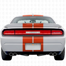 Juego completo de vinilo con rayas dobles y texto personalizado para Dodge Challenger 2008-2014_6