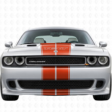 Kit completo de vinilo con franjas de contorno doble y texto personalizado para Dodge Challenger 2008-2014_4