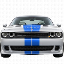 Kit completo de vinilo con franjas de contorno doble y texto personalizado para Dodge Challenger 2008-2014_7