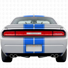 Kit completo de vinilo con franjas de contorno doble y texto personalizado para Dodge Challenger 2008-2014_9