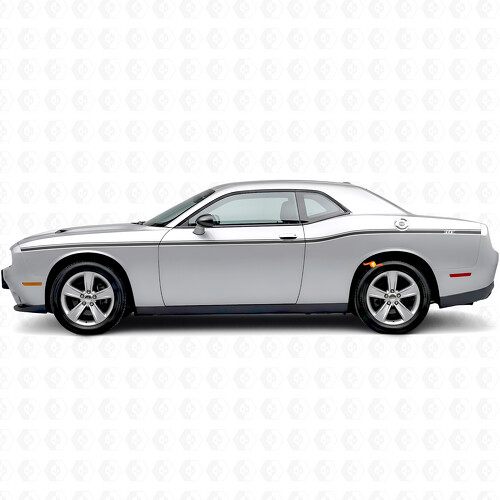 Adhesivo Vinilo Lateral de Franjas Personalizadas de Anchos Variables para Dodge Challenger